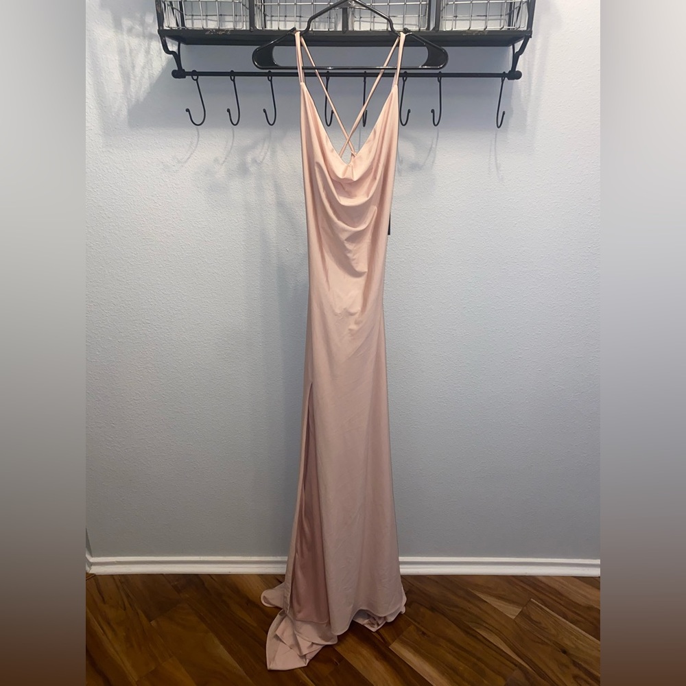 Blush Pink Strappy Low Back Dress - Size 10
